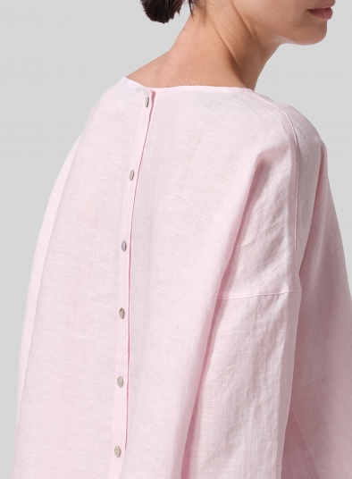 Linen Dropped Shoulder Top