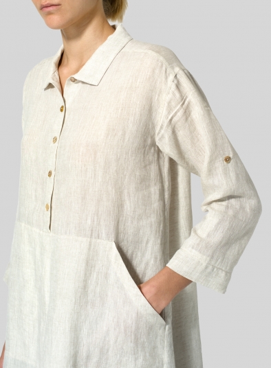 Linen Classic Collar A Shape Tunic