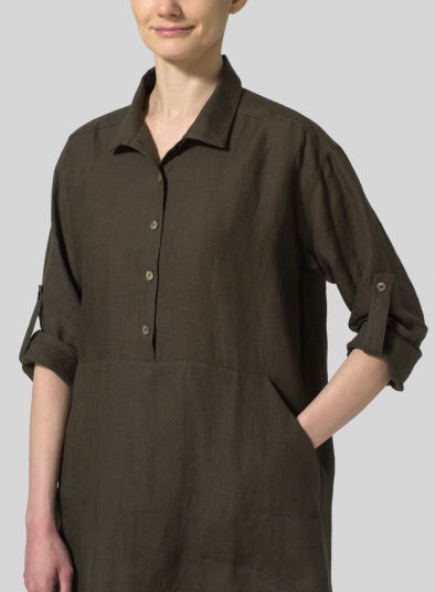 Linen Classic Collar A Shape Tunic