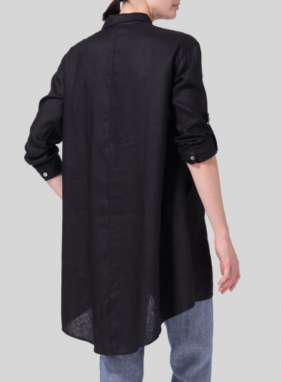 Linen Classic Collar A Shape Tunic