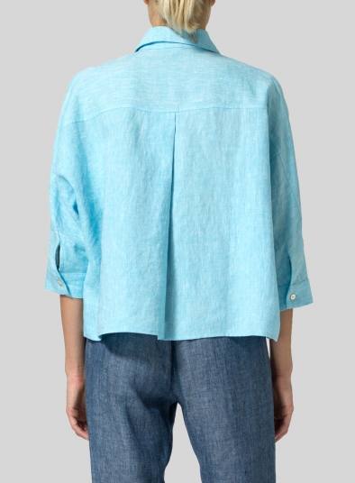 Linen Collar Boxy Top