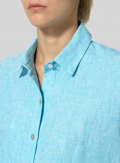 Linen Collar Boxy Top