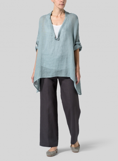 Linen Loose Delicate Deep V-neck Overtop