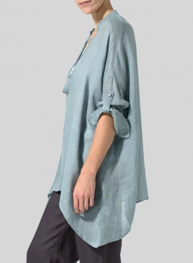 Linen Loose Delicate Deep V-neck Overtop