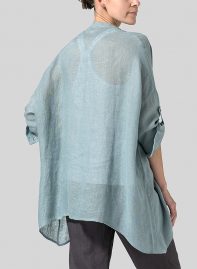 Linen Loose Delicate Deep V-neck Overtop