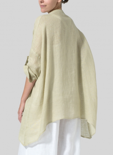 Linen Loose Delicate Deep V-neck Overtop