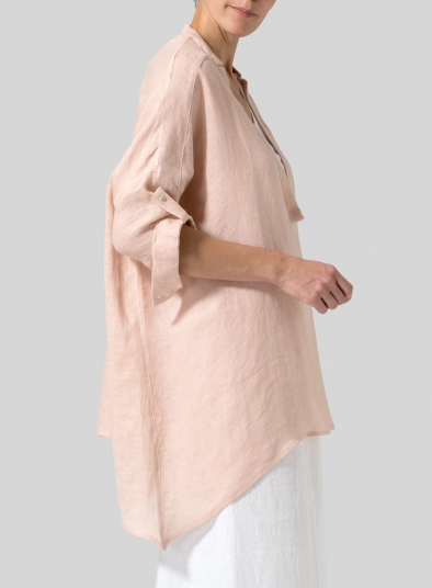 Linen Loose Delicate Deep V-neck Overtop