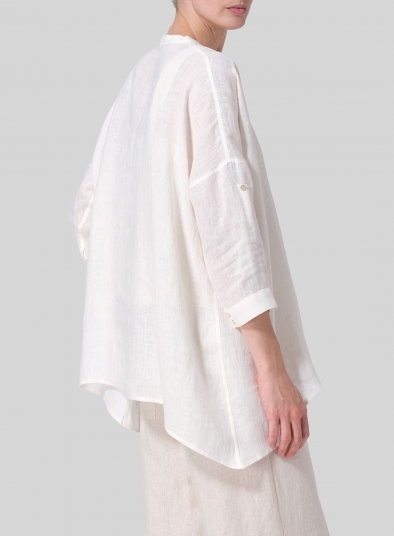 Linen Loose Delicate Deep V-neck Overtop