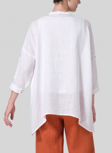 Linen Loose Delicate Deep V-neck Overtop