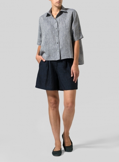 Linen Boxy Sleeves Shirt