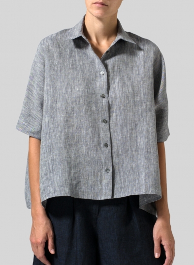 Linen Boxy Sleeves Shirt