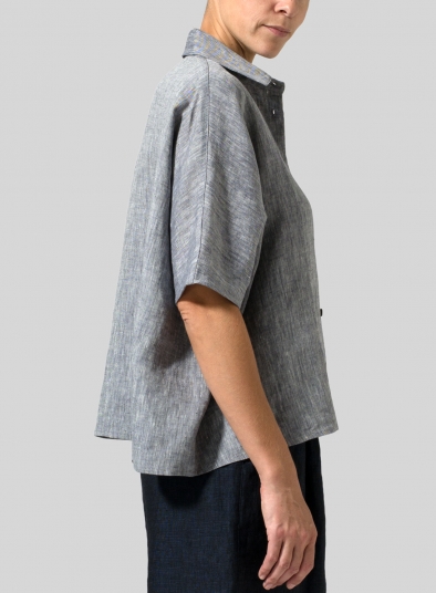 Linen Boxy Sleeves Shirt