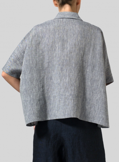 Linen Boxy Sleeves Shirt