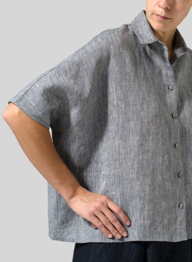 Linen Boxy Sleeves Shirt