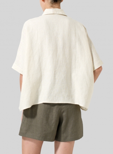 Linen Boxy Sleeves Shirt