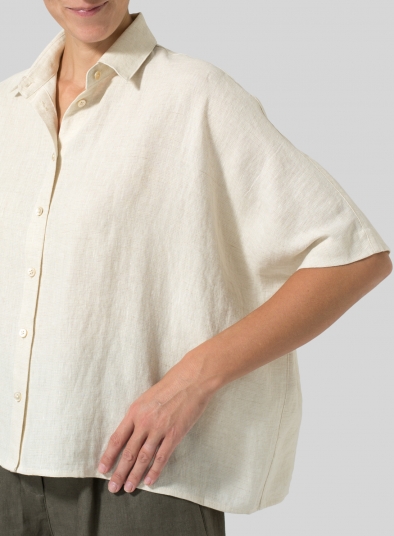 Linen Boxy Sleeves Shirt