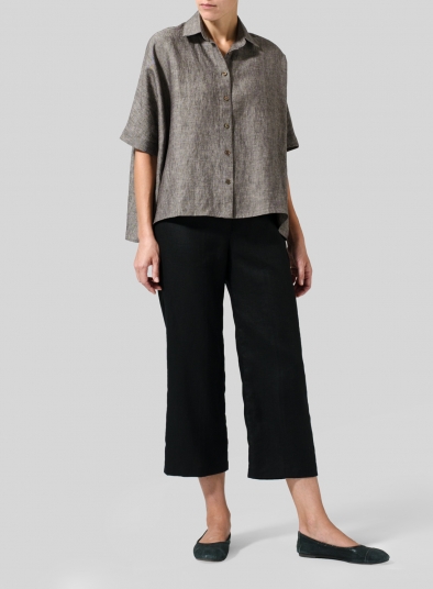 Linen Boxy Sleeves Shirt