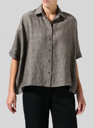 Linen Boxy Sleeves Shirt