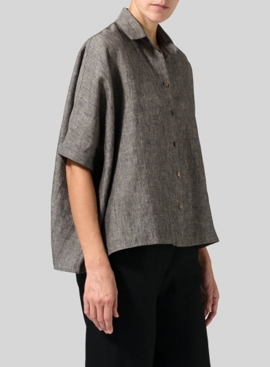 Linen Boxy Sleeves Shirt