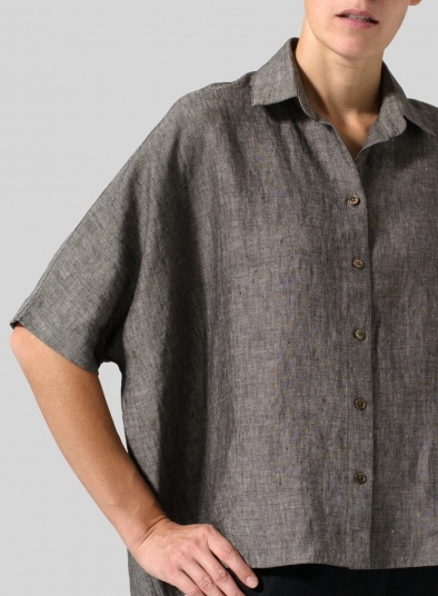 Linen Boxy Sleeves Shirt