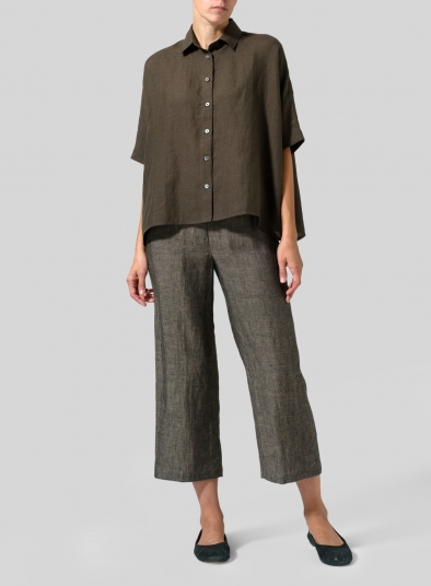 Linen Boxy Sleeves Shirt