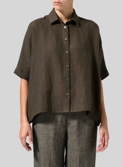 Linen Boxy Sleeves Shirt