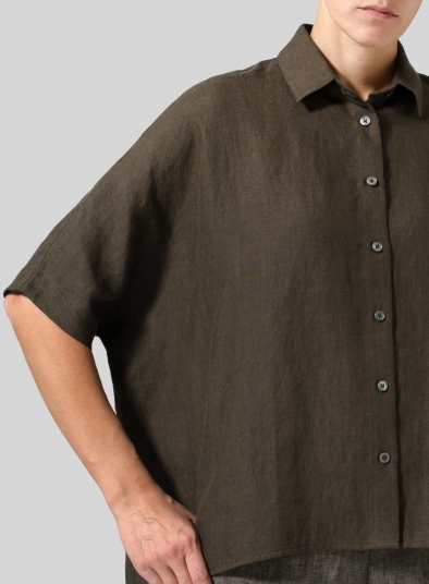 Linen Boxy Sleeves Shirt