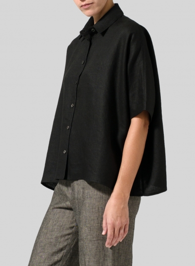 Linen Boxy Sleeves Shirt