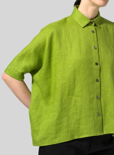 Linen Boxy Sleeves Shirt