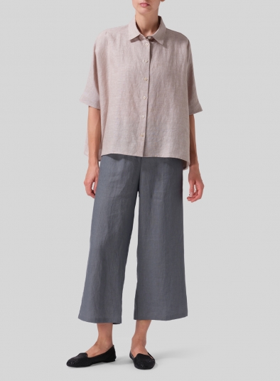 Linen Boxy Sleeves Shirt