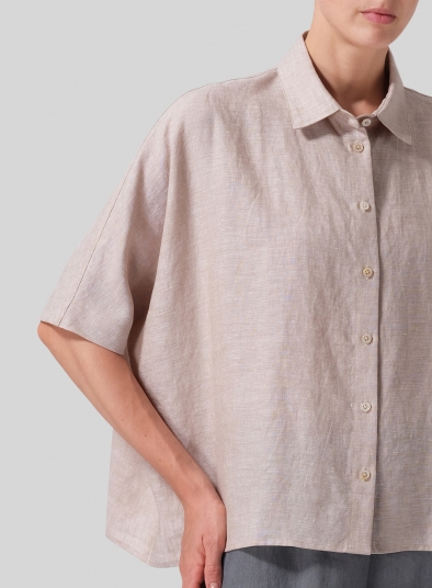 Linen Boxy Sleeves Shirt