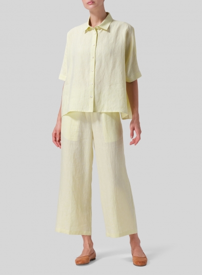 Linen Boxy Sleeves Shirt