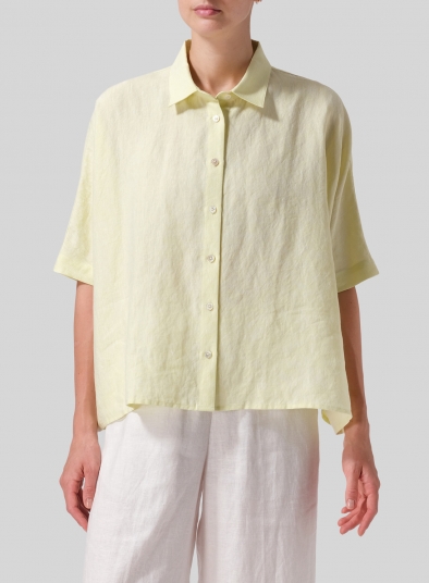 Linen Boxy Sleeves Shirt