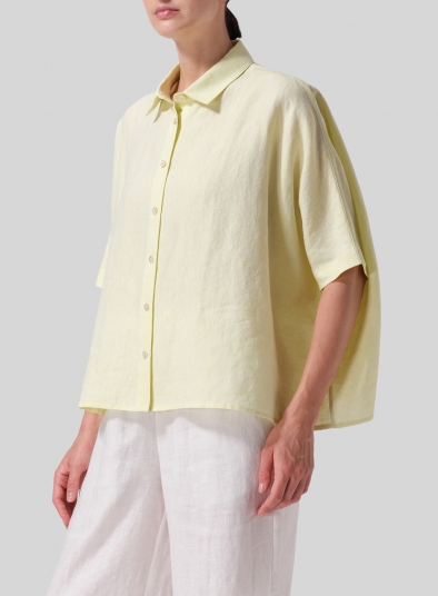 Linen Boxy Sleeves Shirt