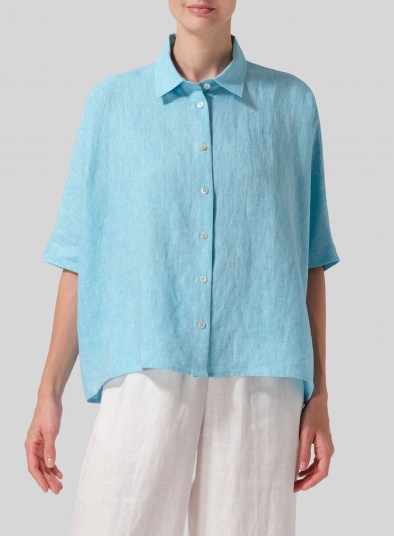 Linen Boxy Sleeves Shirt