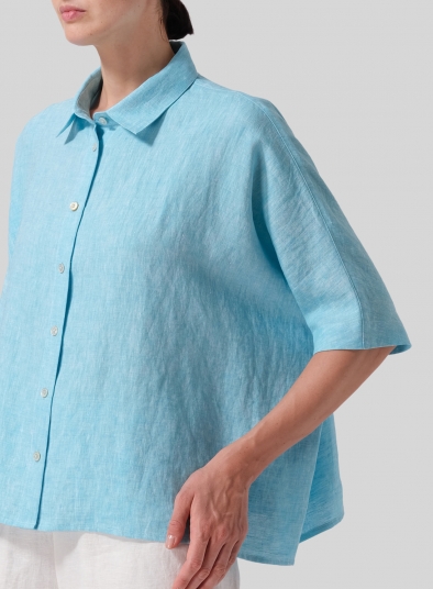 Linen Boxy Sleeves Shirt