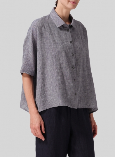 Linen Boxy Sleeves Shirt