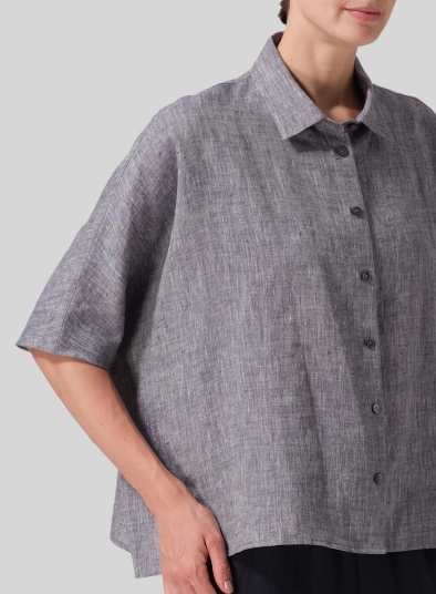 Linen Boxy Sleeves Shirt