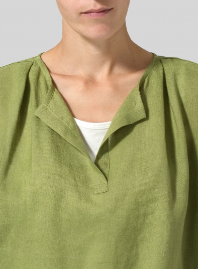 Linen Pleated Back Blouse