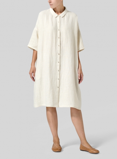 Linen Classic Collar Oversized Tunic