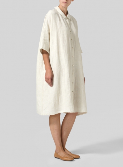 Linen Classic Collar Oversized Tunic