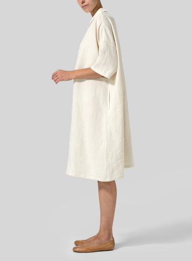 Linen Classic Collar Oversized Tunic