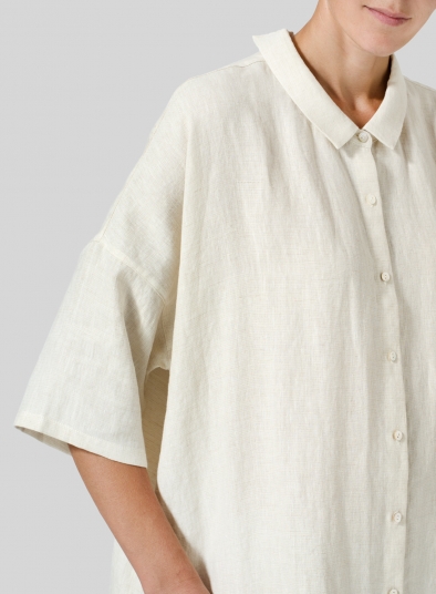 Linen Classic Collar Oversized Tunic