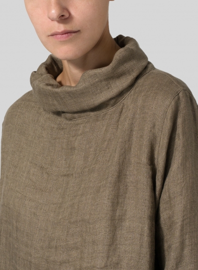 Linen Cowl Neck Top