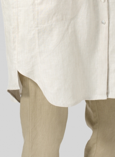 Linen Dropped Shoulder Long Blouse