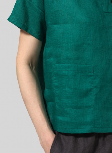 Two Tone Linen Chinese Button Box Top