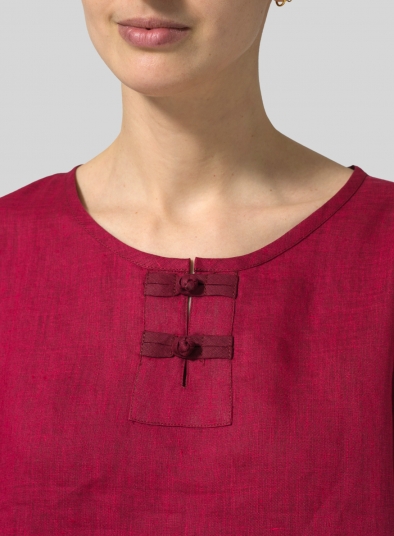 Two Tone Linen Chinese Button Box Top