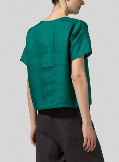 Two Tone Linen Chinese Button Box Top