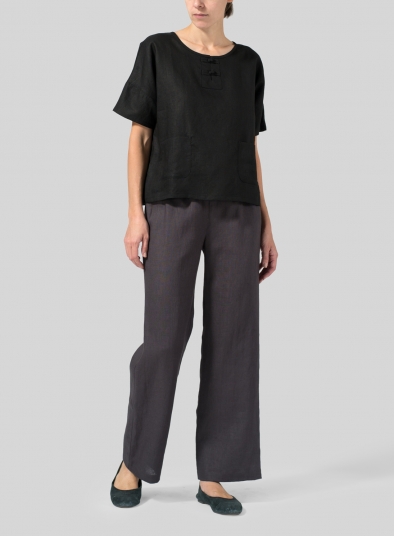 Linen Chinese Button Box Top