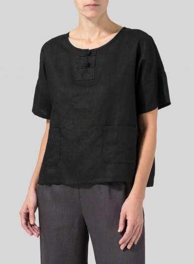Linen Chinese Button Box Top